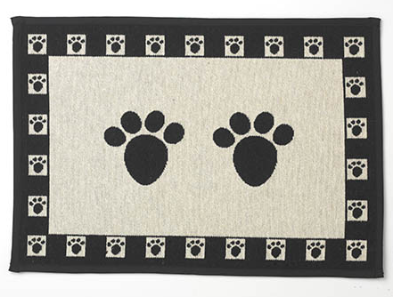 Petrageous Designs Pawprint Machine Washable Tapestry Fabric Pet Placemat