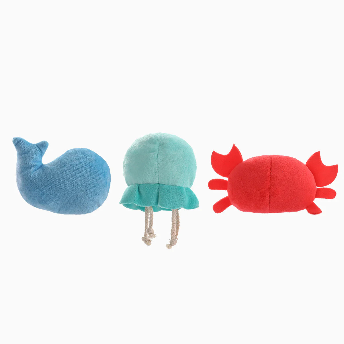 Hugsmart Summer Ocean Pals Sea Creatures Plush Dog Toys 3 pk