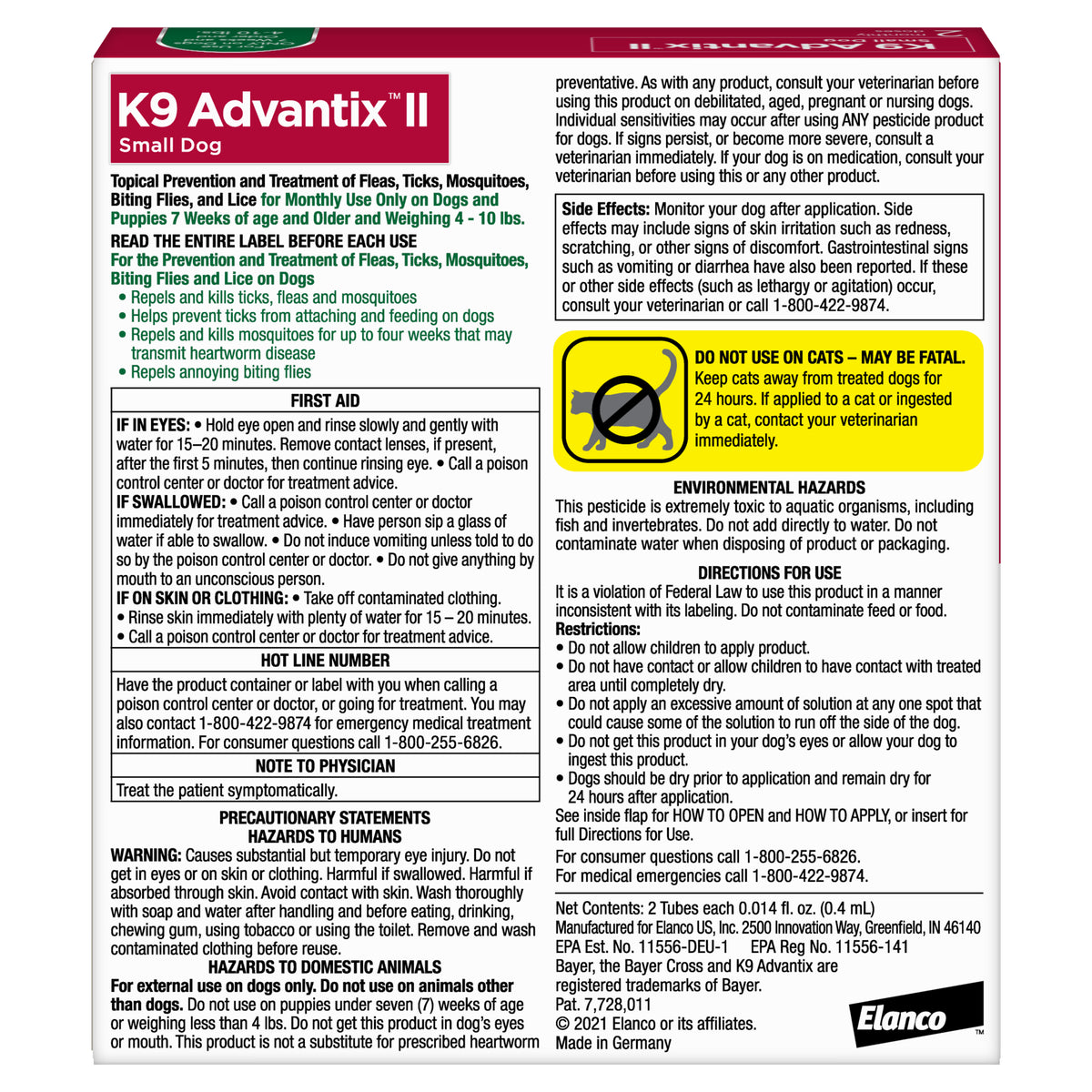 K9 Advantix II Topical Flea & Tick Treatment for Dogs up to 10 lbs