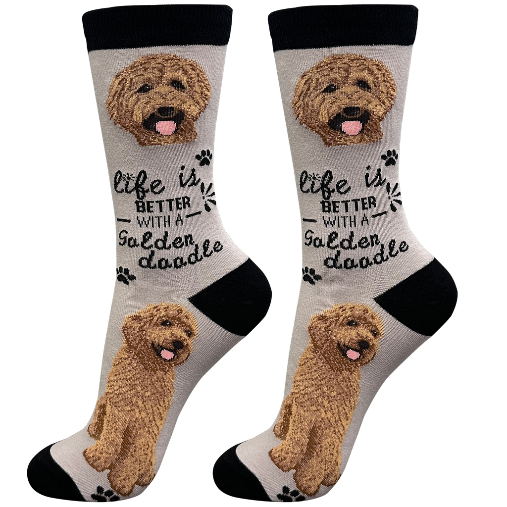 E & S Imports Life is Better With a Red Goldendoodle Socks