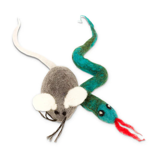 Karma Cat Wool Snake & Mouse Cat Toy 2 pk
