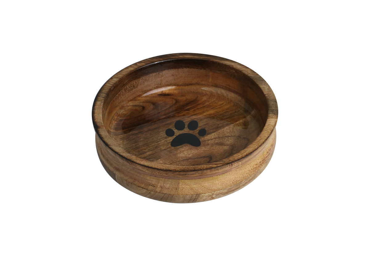 Incredipet Round Wood Bowl M