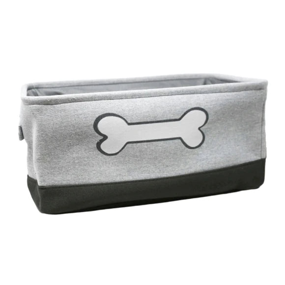 Kole Imports Grey & Black Two Tone Rectangular Pet Storage Bin