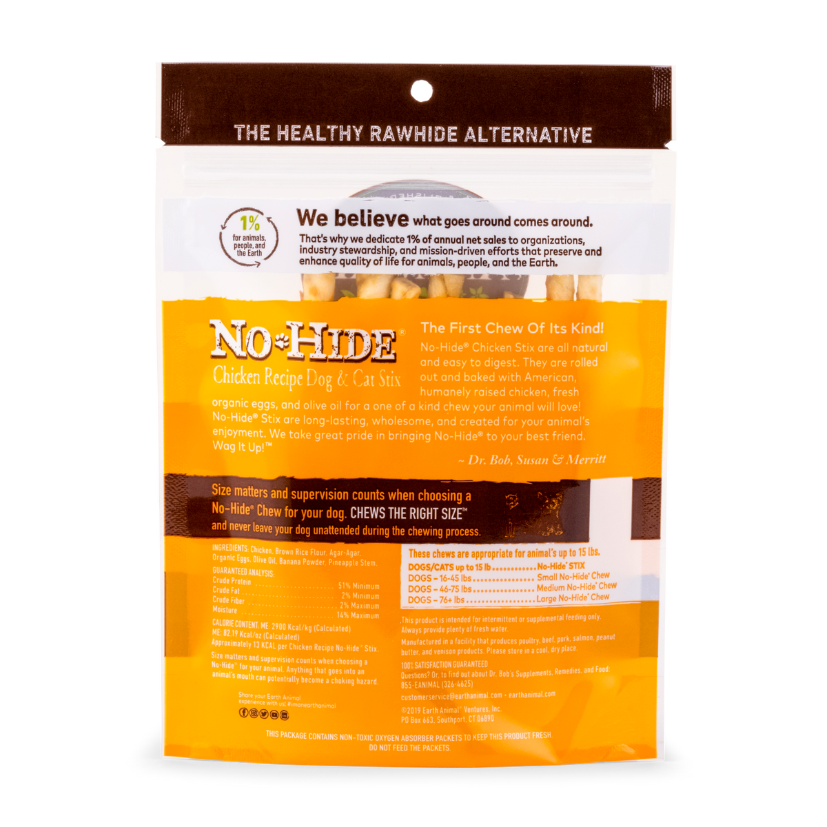 Earth Animal No-Hide Chicken Stix For Dogs