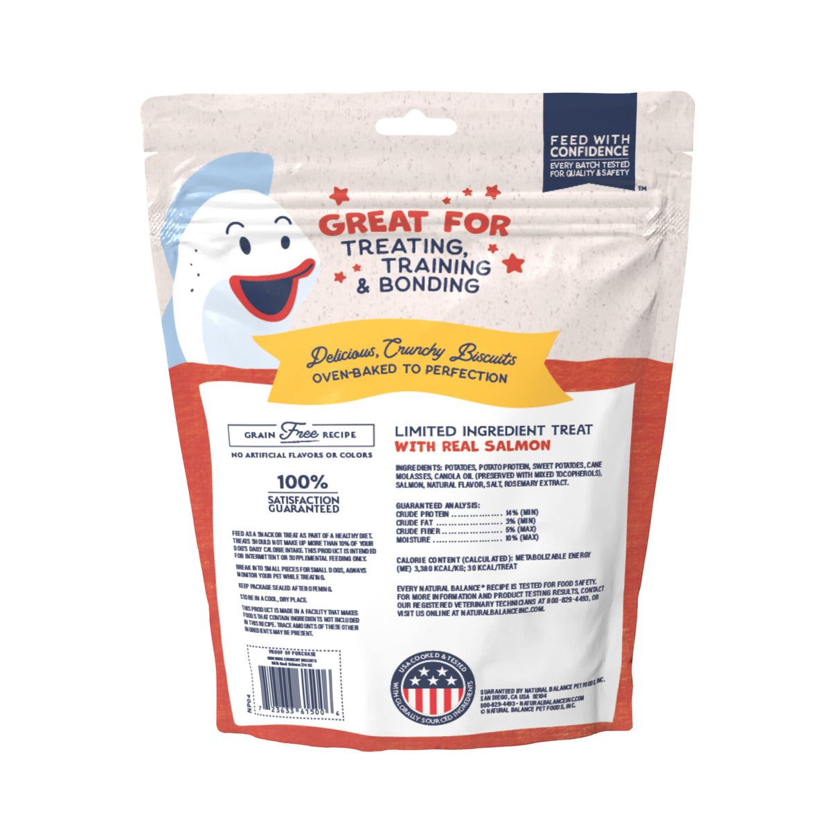 Natural Balance Rewards Limited Ingredient Crunchy Biscuits with Real Salmon Dog Treats 14 oz