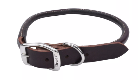 Coastal Pet Products Circle T Latigo Leather Round Dog Collar
