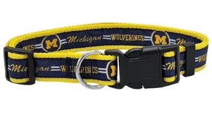 Pets First Michigan Wolverines Adjustable Dog Collar