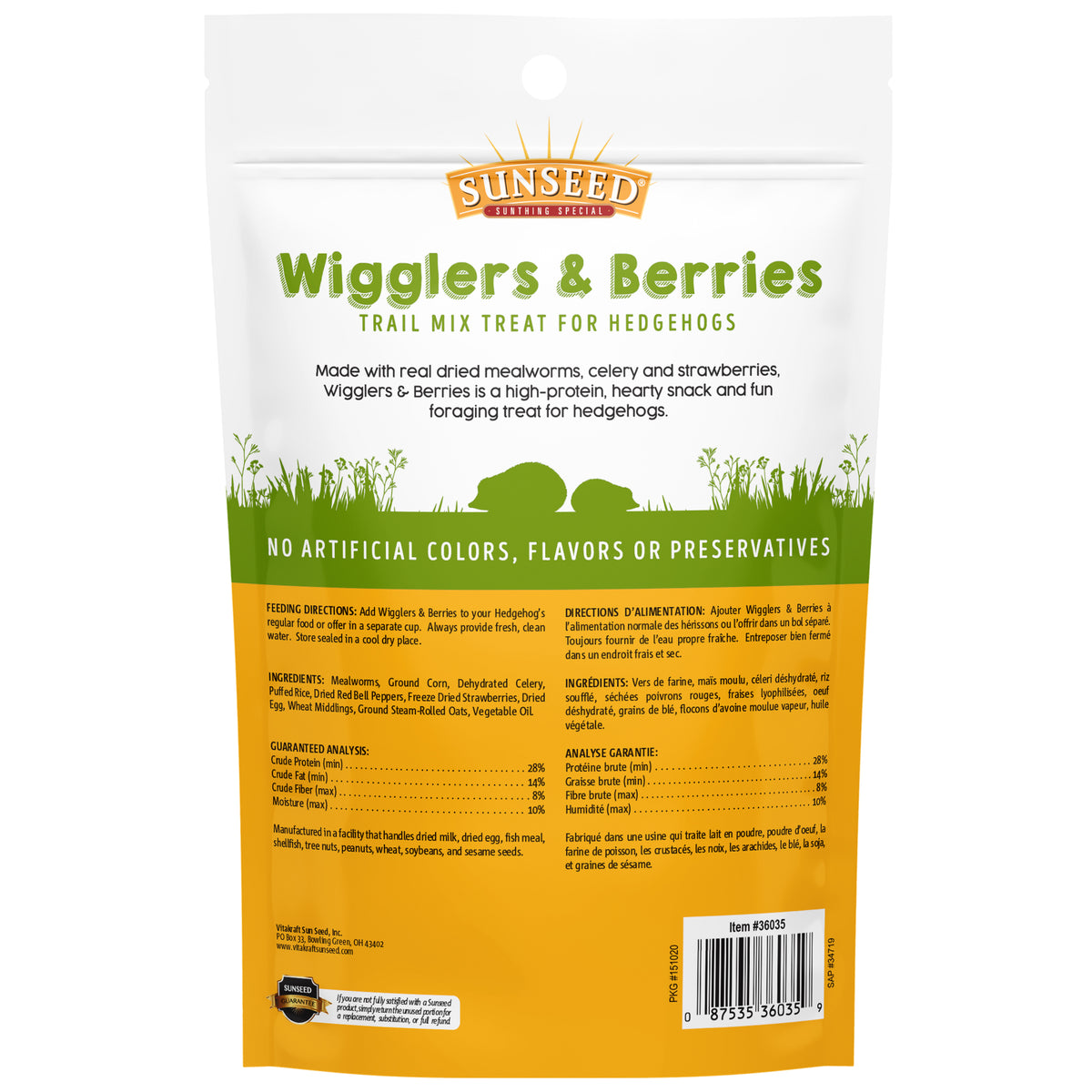 Sunseed Vita Prima Wigglers & Berries Trail Mix For Hedgehogs 2.5 oz