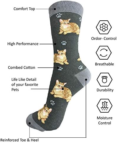 E & S Imports Pet Lover Socks Orange Tabby Cat, Unisex, One Size Fits Most