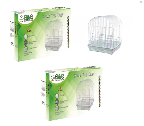 A&E Dome Top White Bird Cage 18 x 18 x 22 in