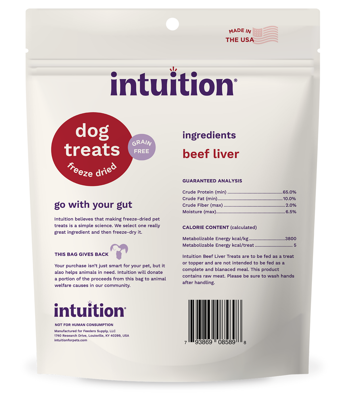 Intuition Freeze-Dried Beef Liver Dog Treats 2.6 oz