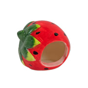 A&E Strawberry Shaped Ceramic Hideout for Small Animals