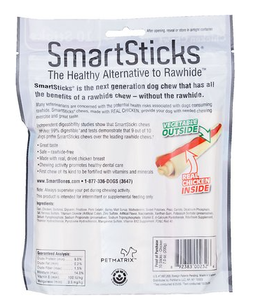 Smartbones Smartsticks With Real Chicken Rawhide-Free Dog Chews 10 pk