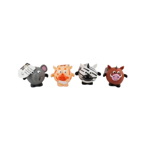 Kole Imports Puffy Zoo Animal Chew Dog Toy 4 in