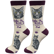 E & S Imports Life is Better With a Silver Tabby Socks