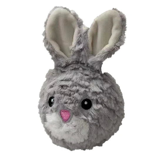 Petlou EZ Squeaky Rabbit Ball Stuffing-Free Dog Toy 4 in