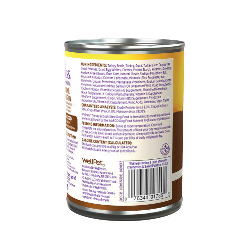 Wellness Turkey & Duck Stew With Sweet Potatoes & Cranberries Grain-Free Canned Dog Food