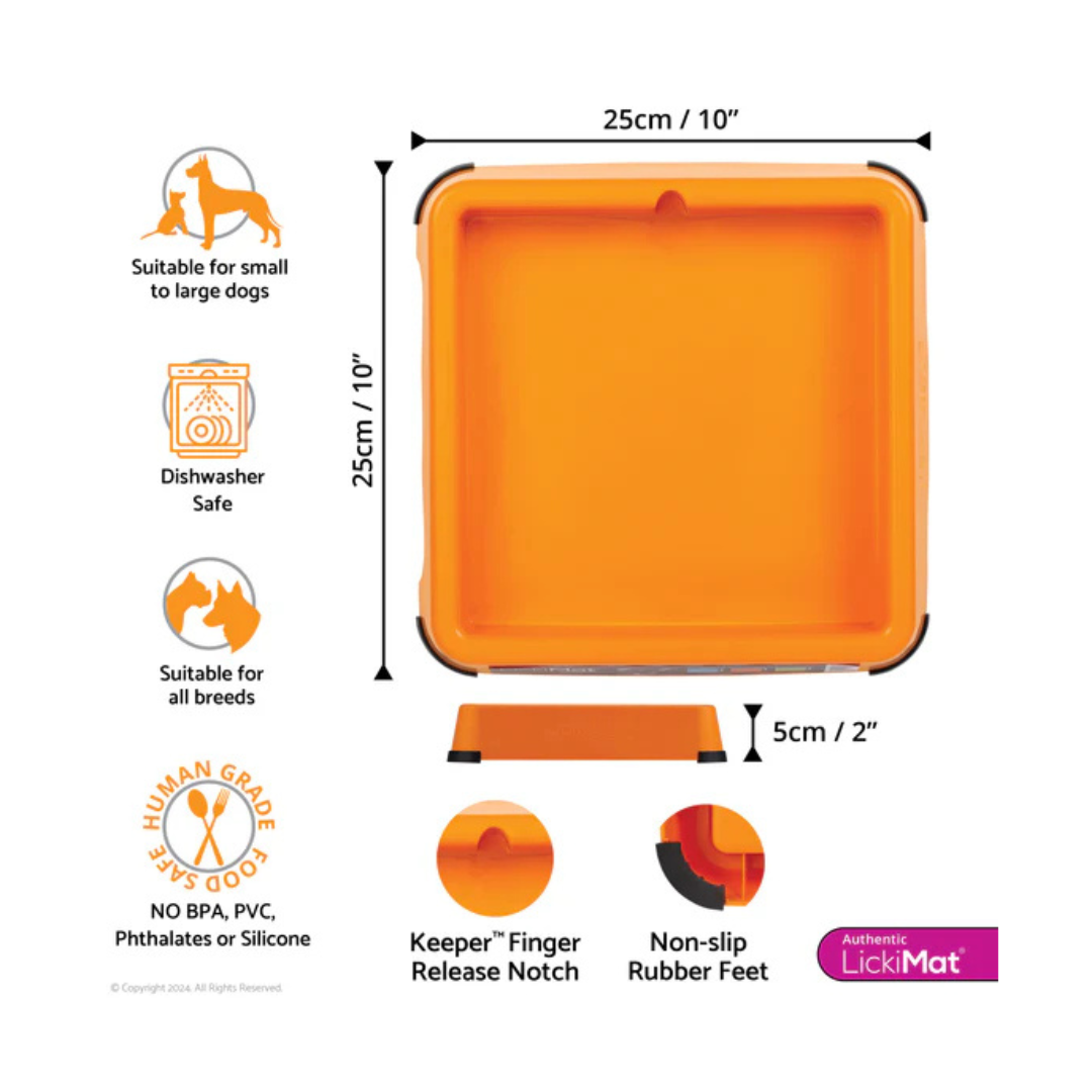 Lickimat Orange Classic Keeper Dog Slow Feeder