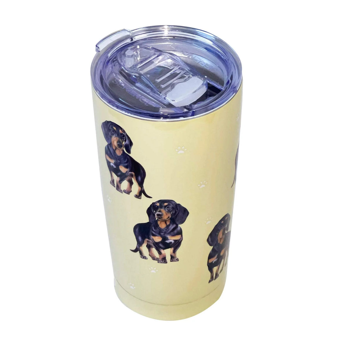 E & S Imports Serengeti Black Dachshund Stainless Steel, Vacuum Insulated Tumbler with Spill Proof Lid 20 oz