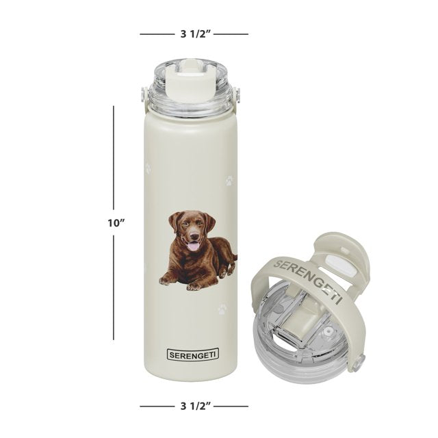 E & S Imports Serengeti Chocolate Labrador Stainless Steel Water Bottle 24 oz
