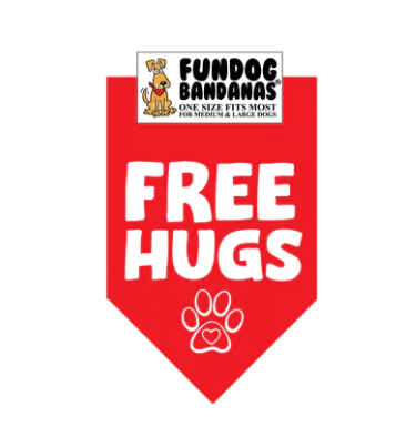 Fun Dog Bandanas Free Hugs Pet Bandana