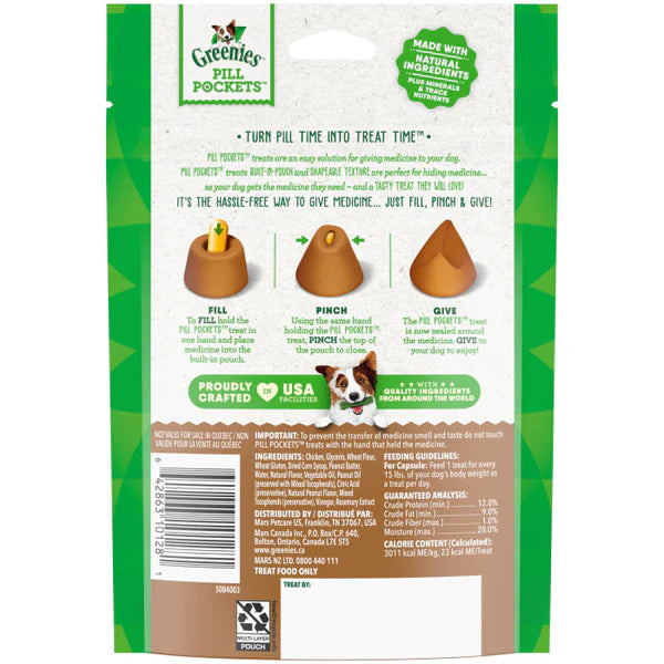 Greenies Pill Pockets for Capsules, Peanut Butter Flavor for Dogs
