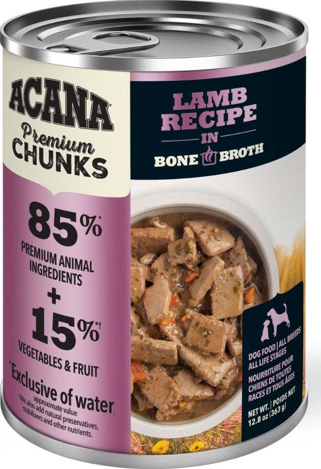 Acana Premium Chunks Lamb Recipe in Bone Broth for Dogs