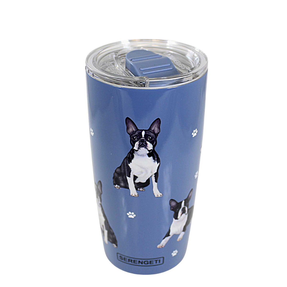 E & S Imports Serengeti Boston Terrier Stainless Steel, Vacuum Insulated Tumbler with Spill Proof Lid 20 oz