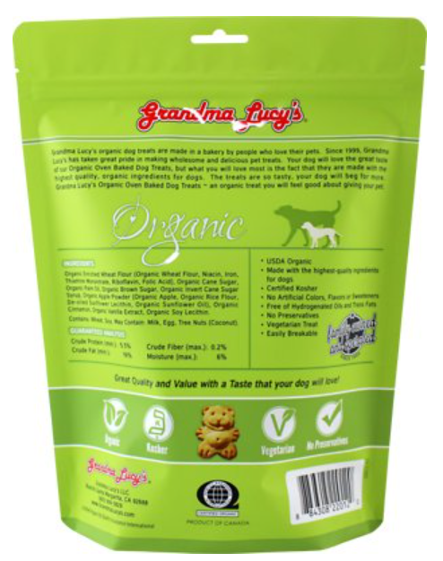 Grandma Lucy's Organic Apple Oven Baked Dog Treats 14 oz