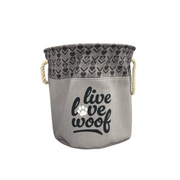 Pet Obsession "Live Love Woof" Canvas Toy Bin 15 x15 x15 in