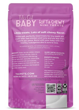 Tiki Cat Baby Soft & Chewy Chicken & Tuna Flavor Mini Treats for Kittens 2 oz