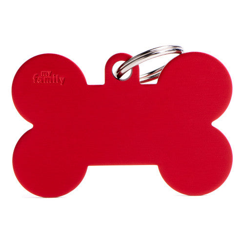 Myfamily Extra Large Anodized Aluminum Bone Shaped Personalized Dog ID Tag