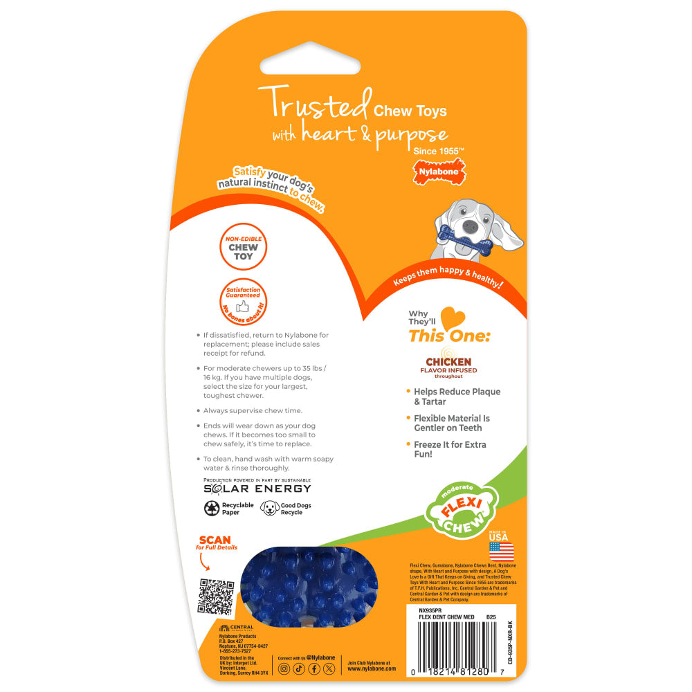 Nylabone Flexi Chew Gumabone Textured Dental Bone Dog Chew Toy