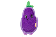 Growl Flip Floppz Eddie the Eggplant Plush Dog Toy 8.5 in