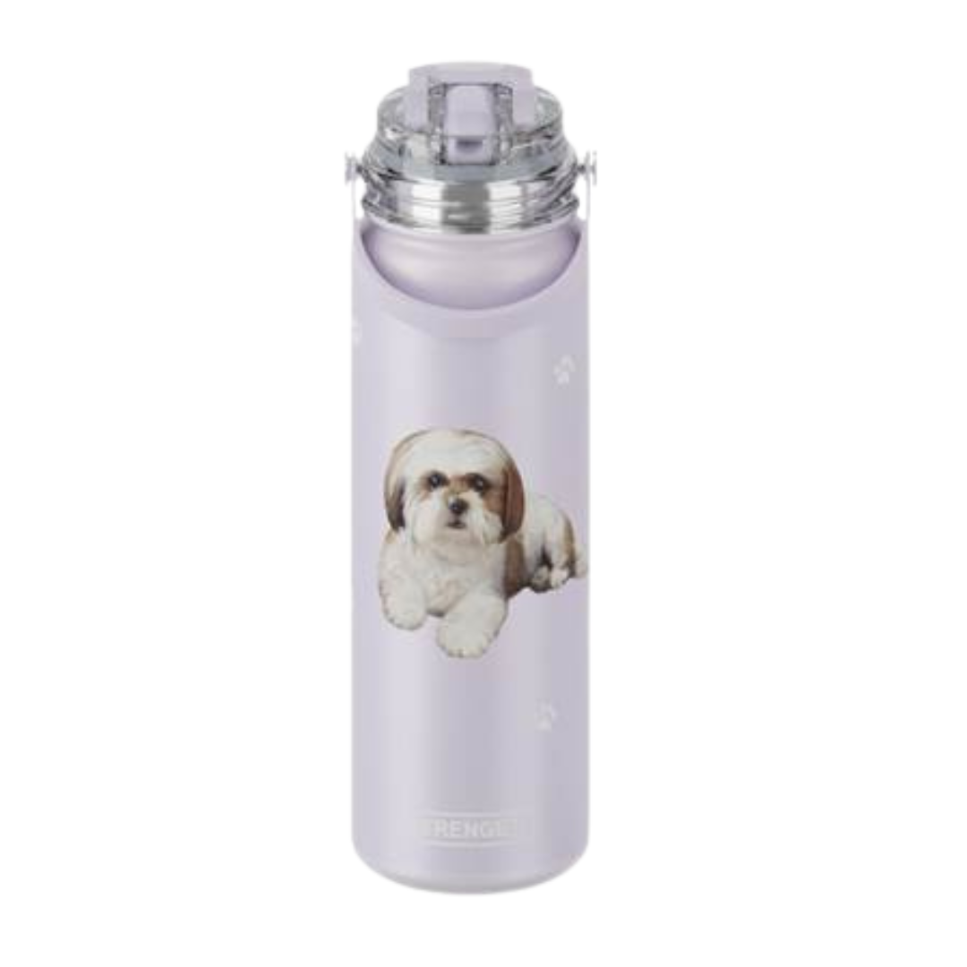 E & S Imports Serengeti Tan Shih Tzu Stainless Steel Water Bottle 24 oz