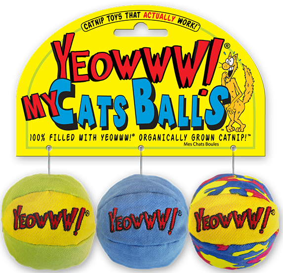 Yeowww My Cats Balls Cat Toy 3 pk