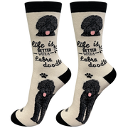 E & S Imports Life is Better With a Black Labradoodle Socks