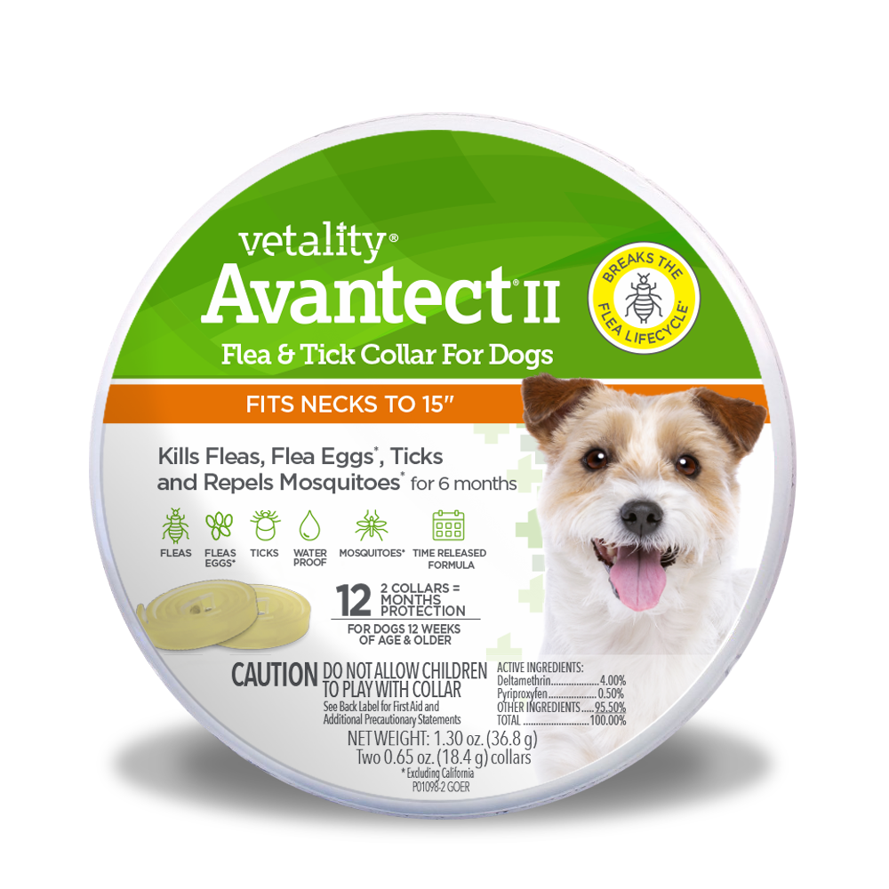 Vetality Advantect II Flea & Tick Collar for Dogs, 2 Pack