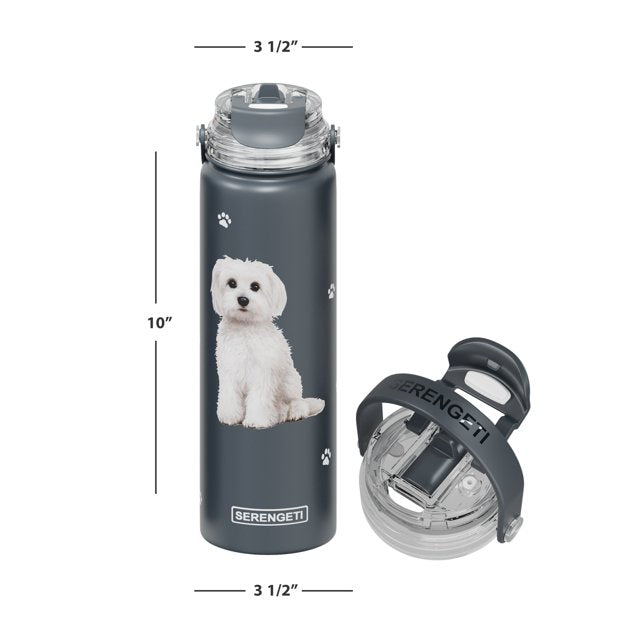 E & S Imports Serengeti Maltese Stainless Steel Water Bottle 24 oz
