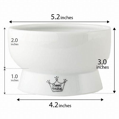 Necoichi Nordic Blue Raised Cat Porcelain Water Bowl 10 oz