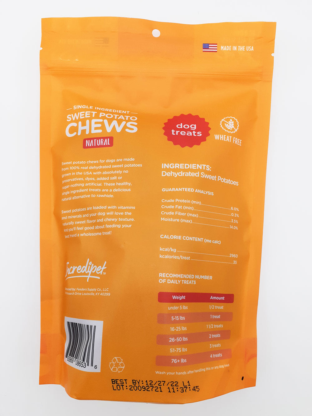 Incredipet Sweet Potato Dog Chews 8 oz