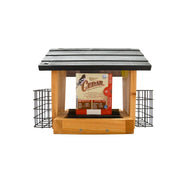 Nature's Way Cedar Black Hopper with Suet Cages Wild Bird Feeder 3 qt