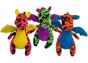 Incredipet Mini Dragon Plush Dog Toy, Assorted 5 in