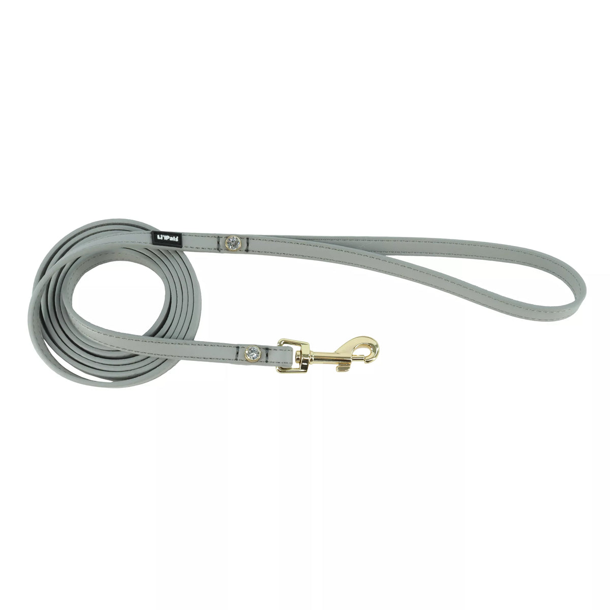 Coastal Pet Products Li'l Pals Posh B'Dazzled Jeweled Dog Leash-Grey 3/8 in x 6 ft