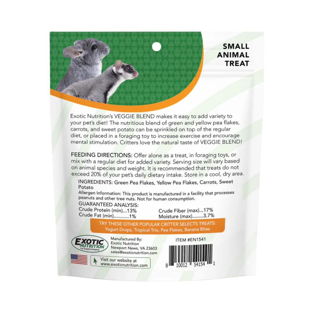 Exotic Nutrition Pet Supplies Veggie Blend Small Animal Treat 3 oz
