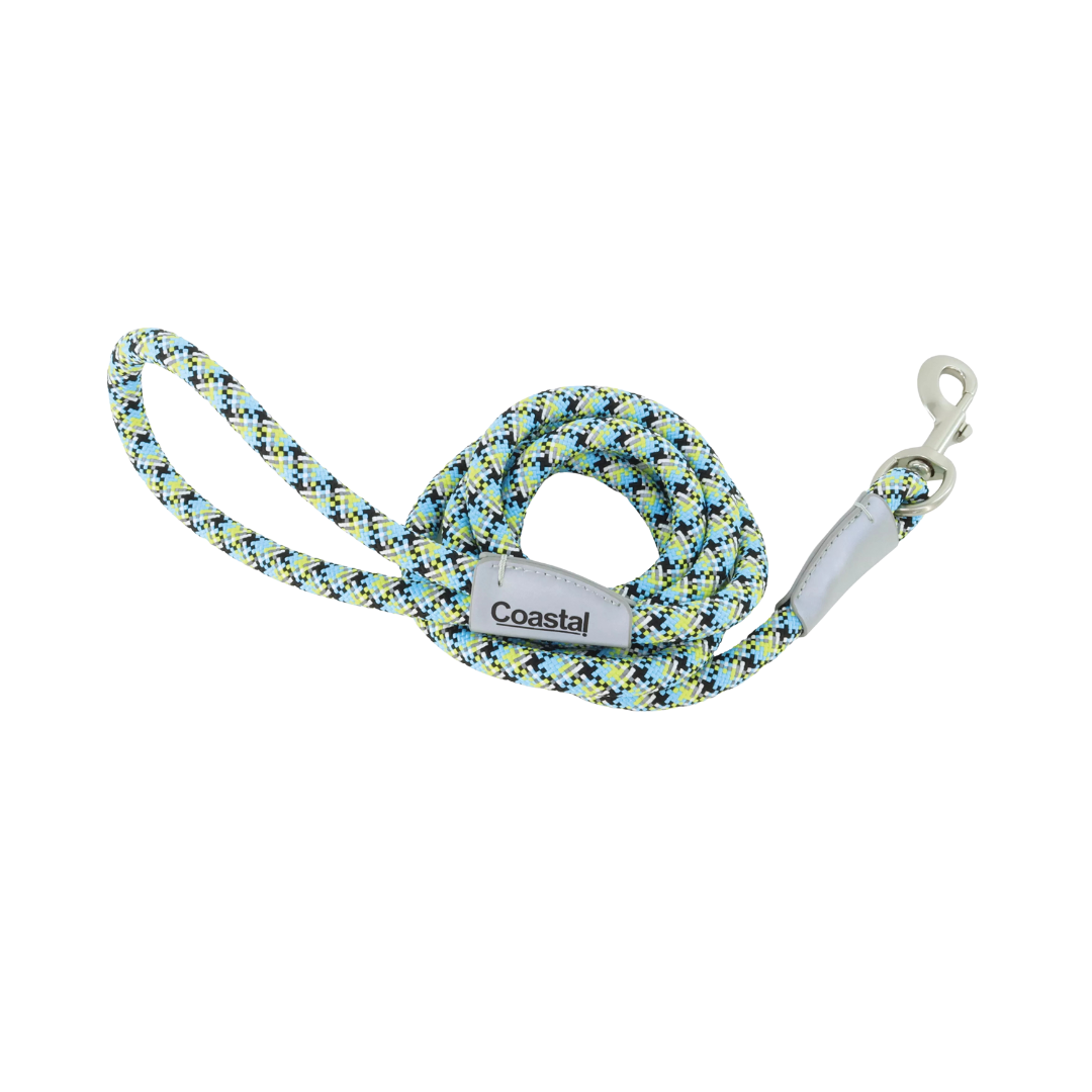Coastal Pet Products Pro Active Woven Reflective Rope Leash- North Sky Net 1 in x 6 ft