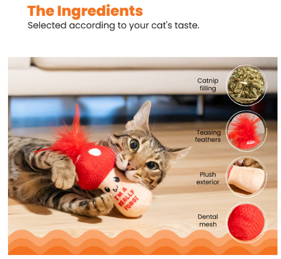 Catstages A Really Fungi Mushroom Kicker Catnip & Dental Cat Toy