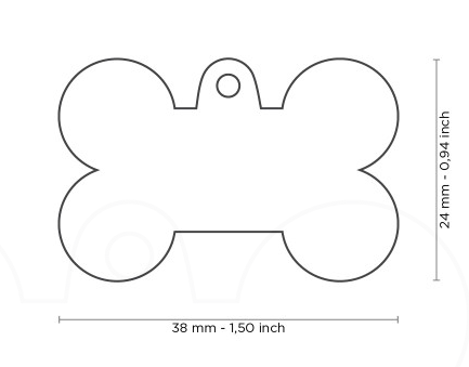 Myfamily Large Bone Shaped Bronx Studs Personalized Dog ID Tag