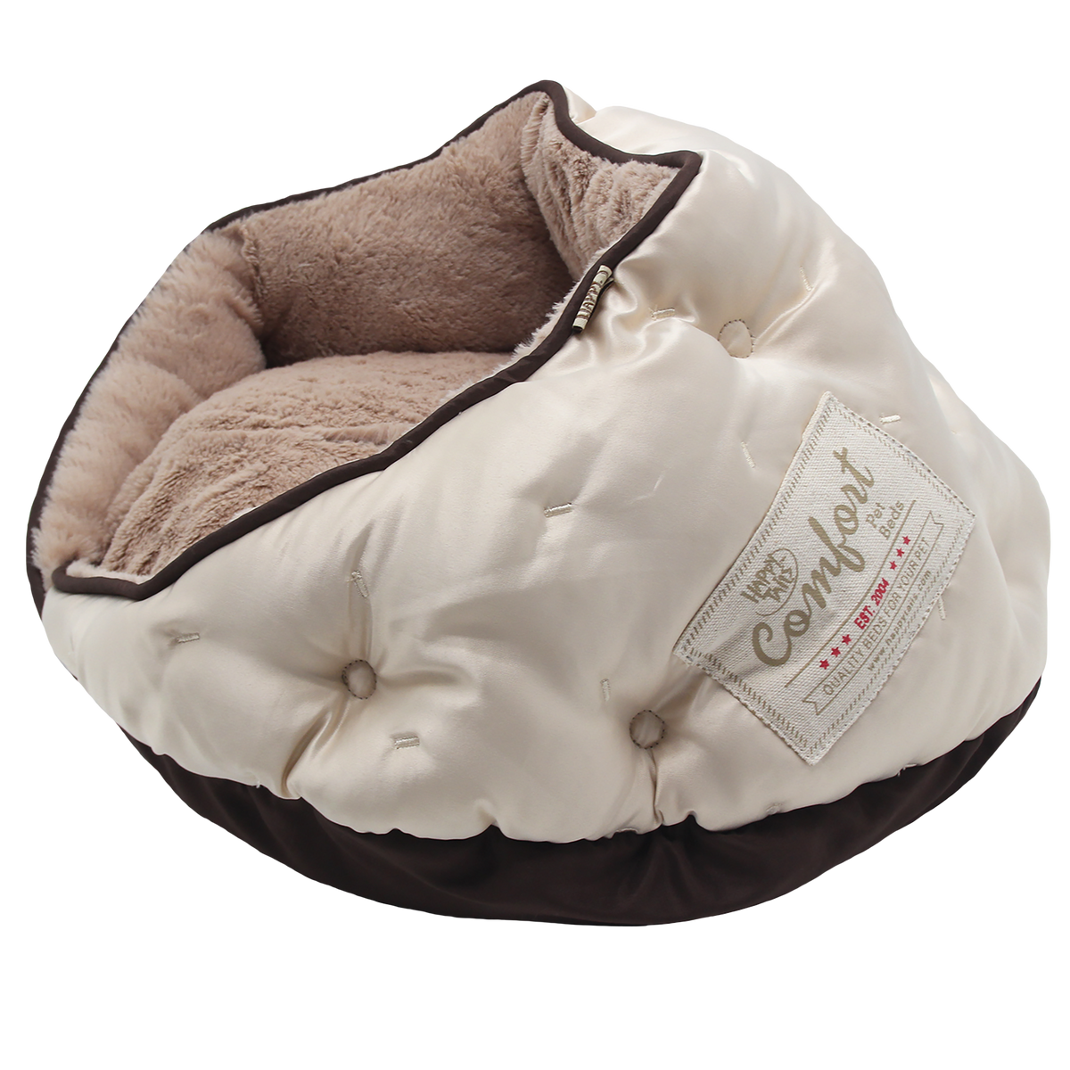 Happy Tails Luxe Satin Burrow Cat Bed