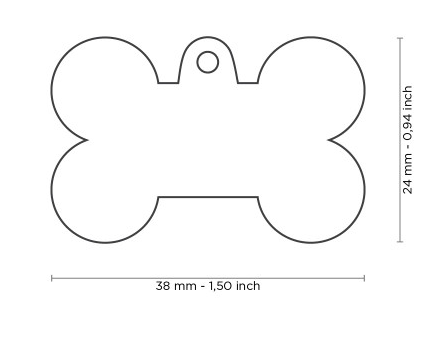 Myfamily Large Bone Shaped Bronx Rhombus Personalized Dog ID Tag